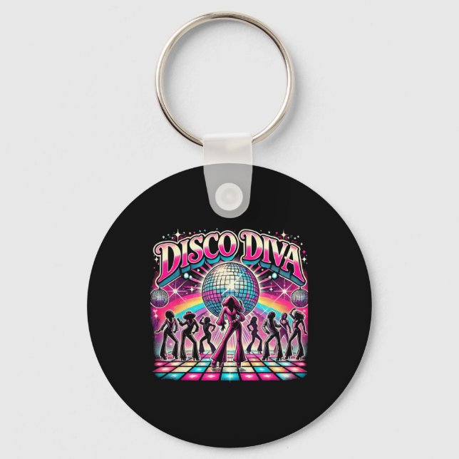 Disco Ball Disco Diva Queen2  Key Ring (Front)