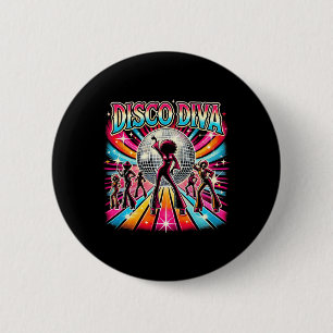 Disco Ball Disco Diva Queen  6 Cm Round Badge