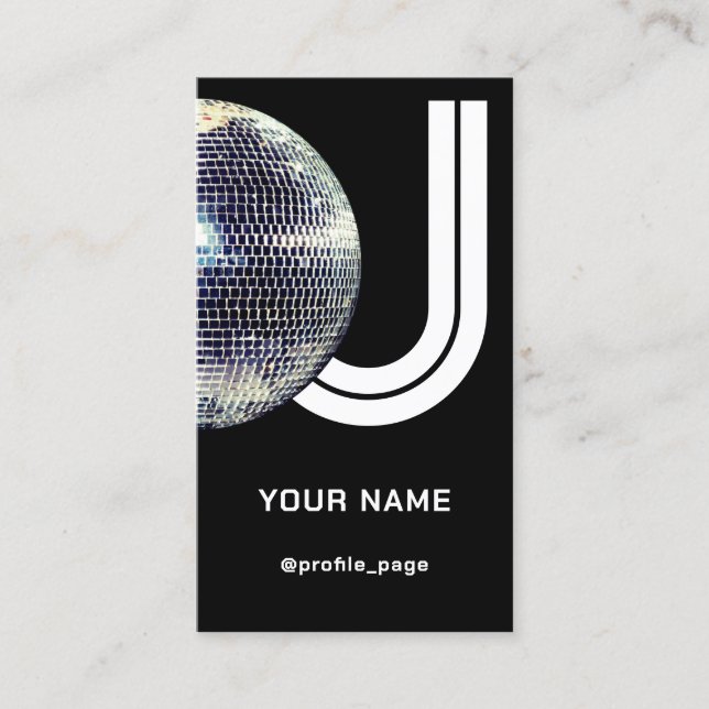 Disco ball DJ giant bold sign Business Card (Front)