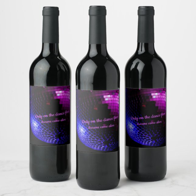 Disco Ball Dreams Wine Label (Bottles)