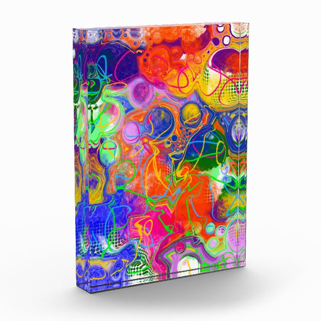 Disco Ball Electricity Fluid Art  Photo Block (Left)