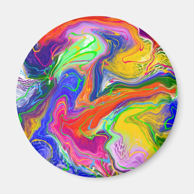 Disco Ball Electricity Marble Fluid Art    Magnet (Front)