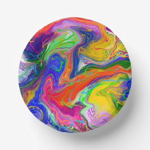 Disco Ball Electricity Marble Fluid Art   Paper Plate