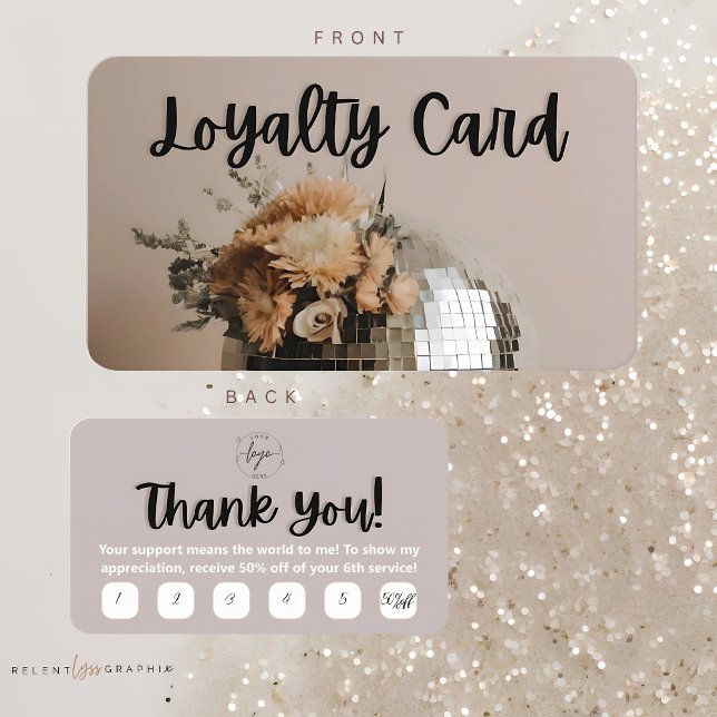  Disco Ball | Flowers | Aesthetic | Loyalty Card (Creator Uploaded)
