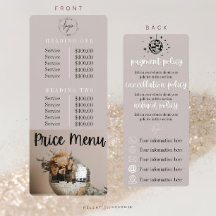  Disco Ball   Flowers   Price & Policy Menu