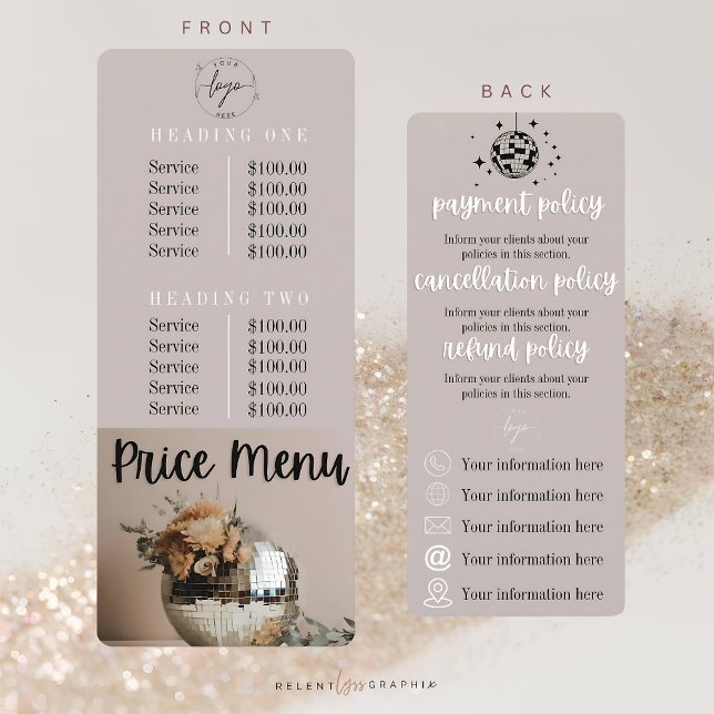  Disco Ball | Flowers | Price & Policy Menu (Creator Uploaded)