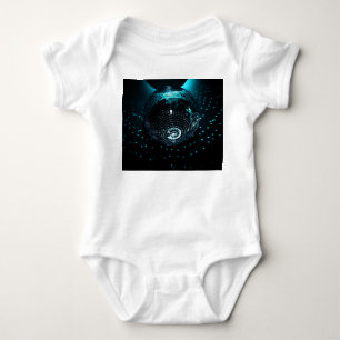 Disco Ball Glare, Nightclub Background. Baby Bodysuit
