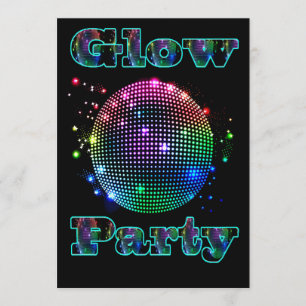 Disco Ball Glow Party Custom Invitation