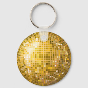 Disco Ball Gold Keychain