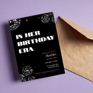 Disco Ball In Her Birthday Era Welcome Sign Invitation