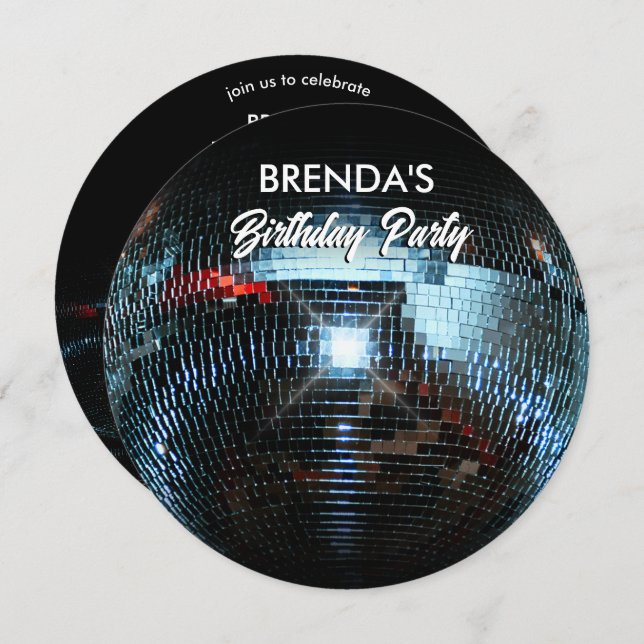 Disco ball Ligts Party  Invitation (Front/Back)