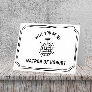 Disco Ball Matron of Honour Proposal   Fun & Trend Card