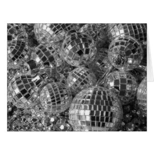 Disco Ball Ornaments Black and White Photo Holiday