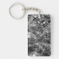 Disco Ball Ornaments Glam Black and White Photo