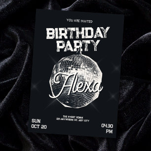 Disco ball party invitation