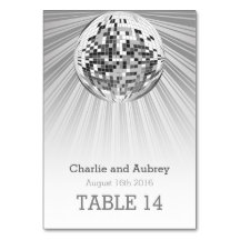 Disco Ball Party Table Card