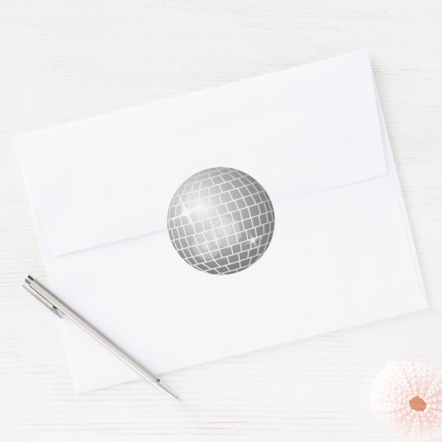 Disco Ball Retro 70s Silver Envelope Seal (Envelope)