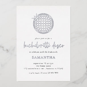Disco Ball Script Bachelorette Party Real Foil Inv