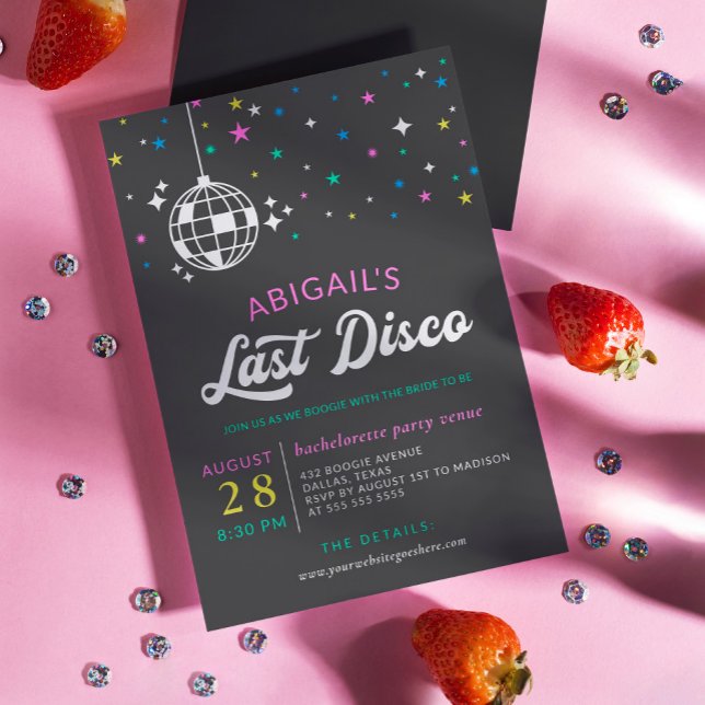 Disco Ball Stars Bachelorette Last Disco Invitation (Creator Uploaded)