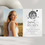 Disco Ball Sweet Sixteen 16th Birthday Party Invitation<br><div class="desc">This is a Silver Disco Ball Sweet Sixteen Custom Picture Photo 16th Birthday Party Invitation!</div>