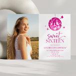 Disco Ball Sweet Sixteen 16th Birthday Party Invitation<br><div class="desc">This is a Pink Disco Ball Sweet Sixteen Custom Picture Photo 16th Birthday Party Invitation!</div>