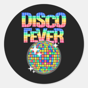 Disco Ball Themed Vintage Disco Fever Dancing  Classic Round Sticker