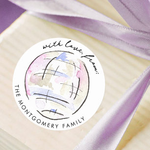 Disco Ball Watercolor Personalised Classic Round Sticker