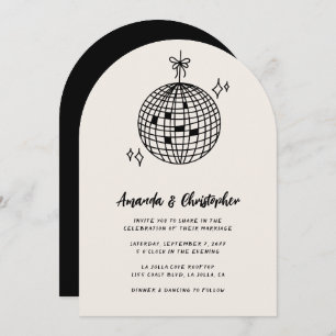 Disco Ball Wedding Invitation Arched