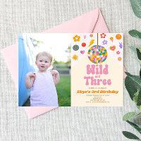 Disco Ball Wild and Three Photo 3rd Birthday Party