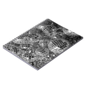 Disco Balls Black and White Photo Spiral Notebook