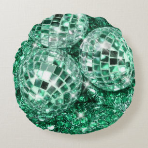 Disco Balls Glam #9 #retro #wall #art Round Cushion