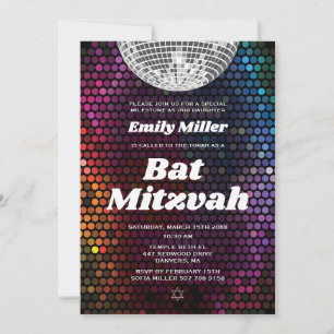 Disco Bat Mitzvah Invitation Dance Party