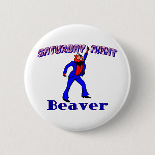 Disco Beaver 6 Cm Round Badge
