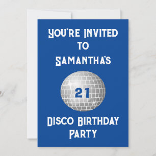 Disco Birthday Party Any Age Disco Ball Invitation