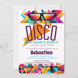 Disco Birthday Party Invitation