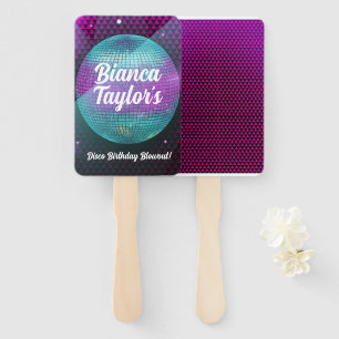Disco Blowout Purple and Pink Birthday Party Hand Fan