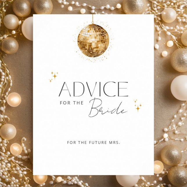Disco Bridal Shower Advice For The Bride Poster (Creator Uploaded)