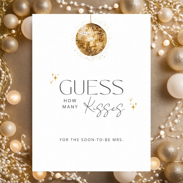 Disco Bridal Shower How Many Kisses Poster (Creator Uploaded)