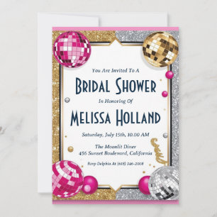 disco bridal shower invitation