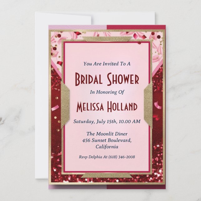 disco bridal shower invitation (Front)