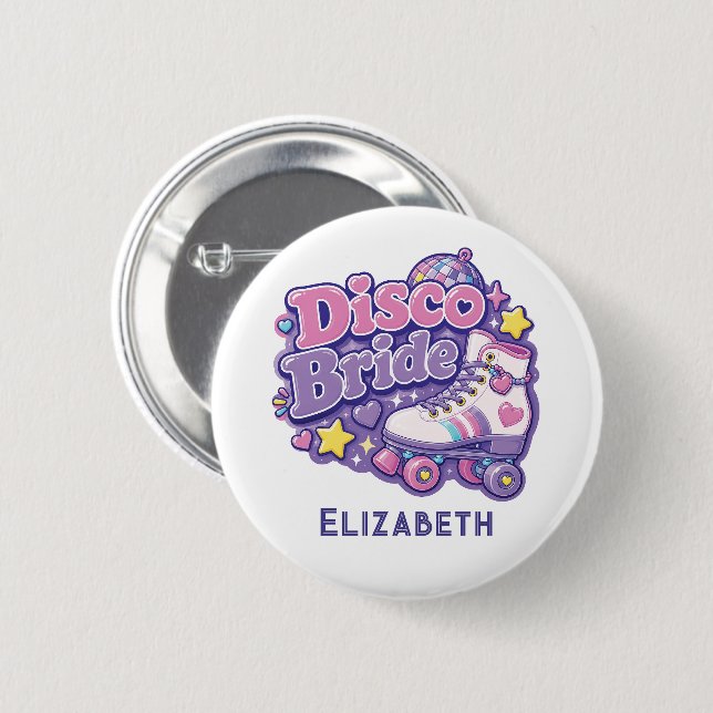 Disco Bride Y2K Bachelorette Party 6 Cm Round Badge (Front & Back)
