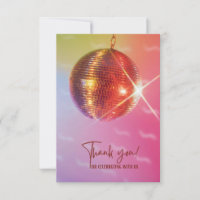 Disco cards Colourful Thank you Ball