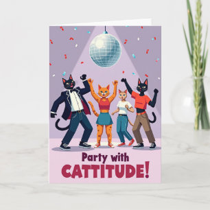 Disco Cat Birthday Card