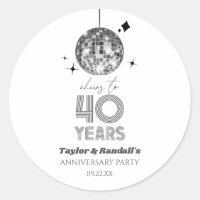 Disco Cheers 40 Years Wedding Anniversary Party