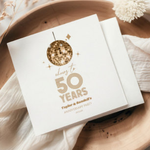 Disco Cheers 50 Years Wedding Anniversary Party Napkin