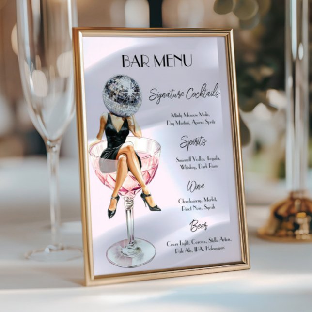 Disco Cocktail Girl Bar Menu Custom (Disco Cocktail Girl Bar Menu Custom)