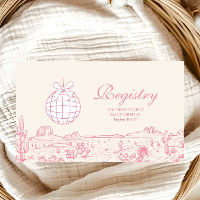 Disco Cowgirl Baby Shower Registry Enclosure Card (Creator Uploaded)