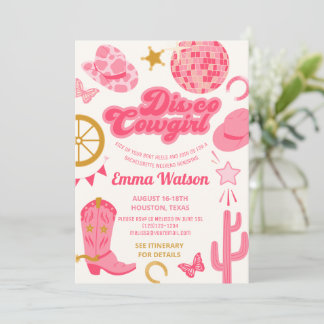 Disco Cowgirl Bachelorette Party Invitation