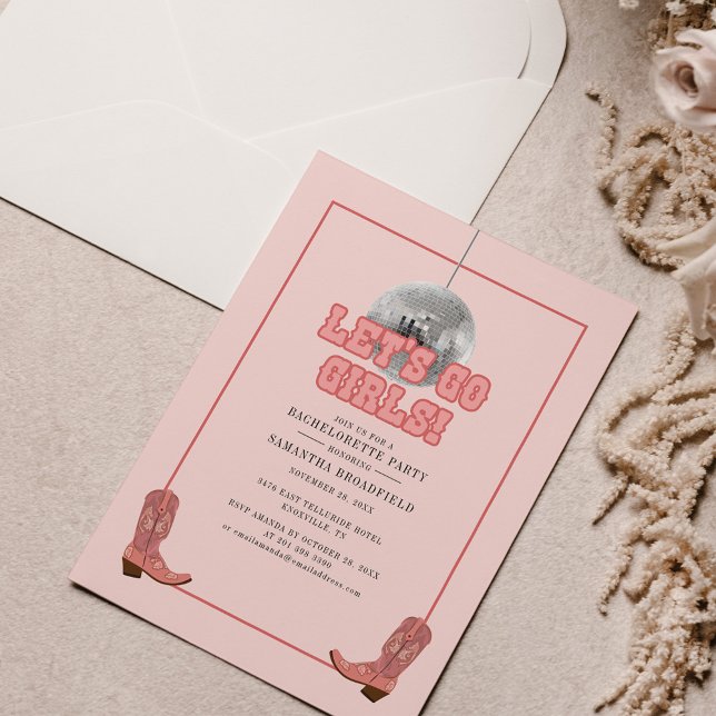 Disco Cowgirl Bachelorette Party Invitation (Creator Uploaded)