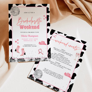 Disco Cowgirl Bachelorette Party   Space Cowgirl I Invitation